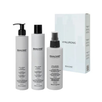 Hyaluronic juuksekomplekt juustele, mis vajavad täiendavat niisutamist. Vähemalt 93% koostisainetest looduslikku päritolu. Komplektis sisaldub Hüaluroonhappega šampoon 250ml, hüaluroonhappega palsam 250ml ja hüaluroonhappega sprei 150ml.